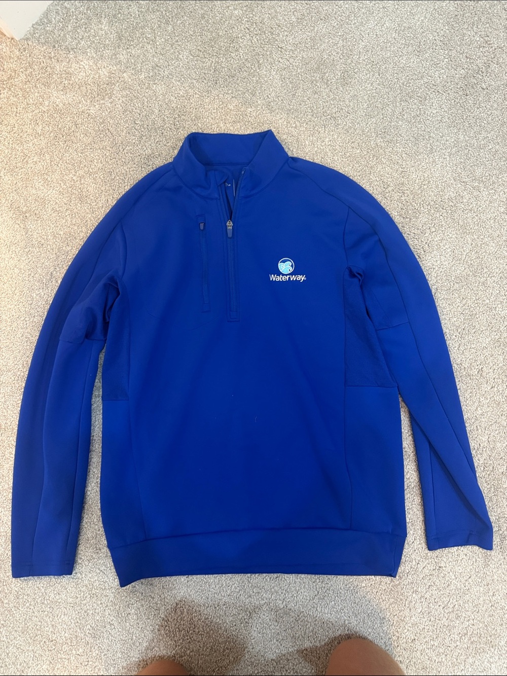 Antigua Men's Blue Quarter-Zip Performance Jacket